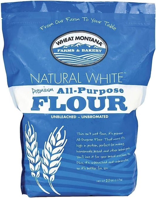 Chemical Free Natural White Premium Unbleached Flour, 10 LB Bag