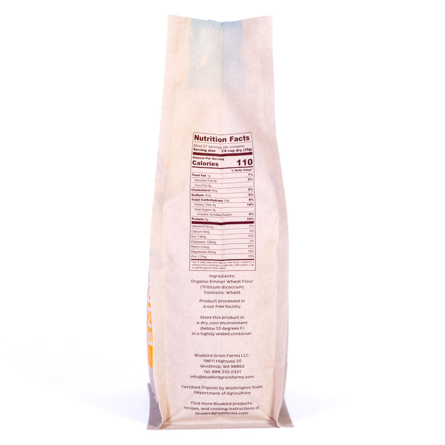 EMMER WHOLE GRAIN FLOUR, ORGANIC 4 LB BAG