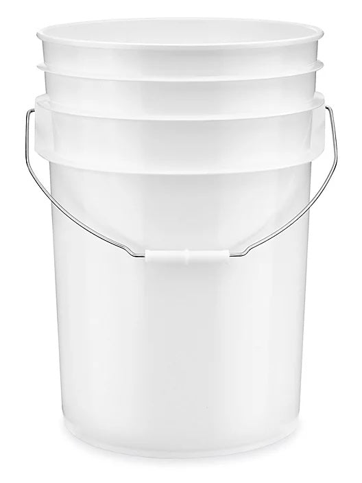 White 6 Gallon Bucket With Tear Strip Lid